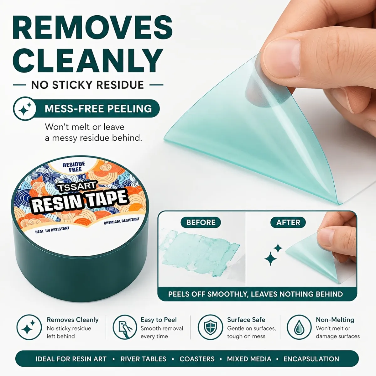 Epoxy Resin Release Tape - Durable, Heat-Resistant, Easy Peel-Off