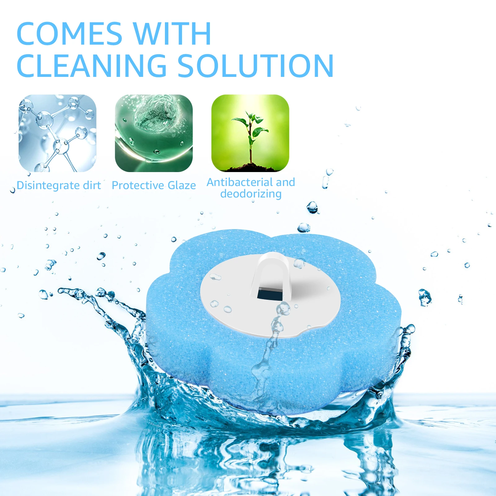 Disposable Toilet Bowl Cleaning Wand Kit Practical Toilet Bowl Brush with Replaceable Brush Head Multi-role Bathroom Accessories