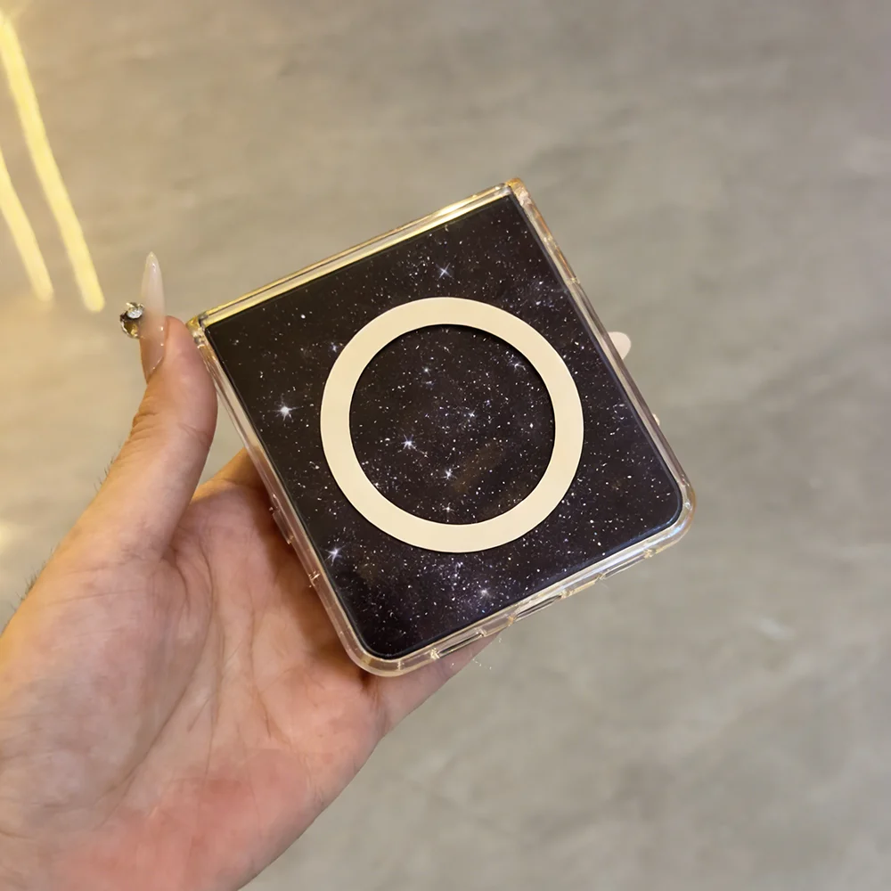 Starry Transparent Glitter Magnetic Case with Magsafe Charging and Anti-Drop Protection