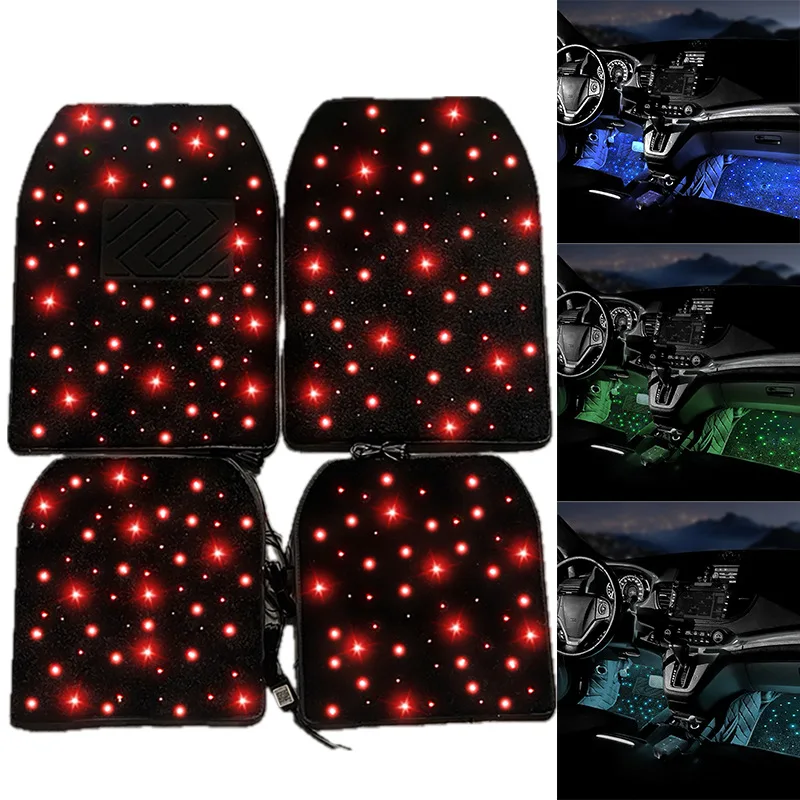 Fiber Optic Twinkle Stars Car Mats WaterProof Star Light Car LED Rugs ...