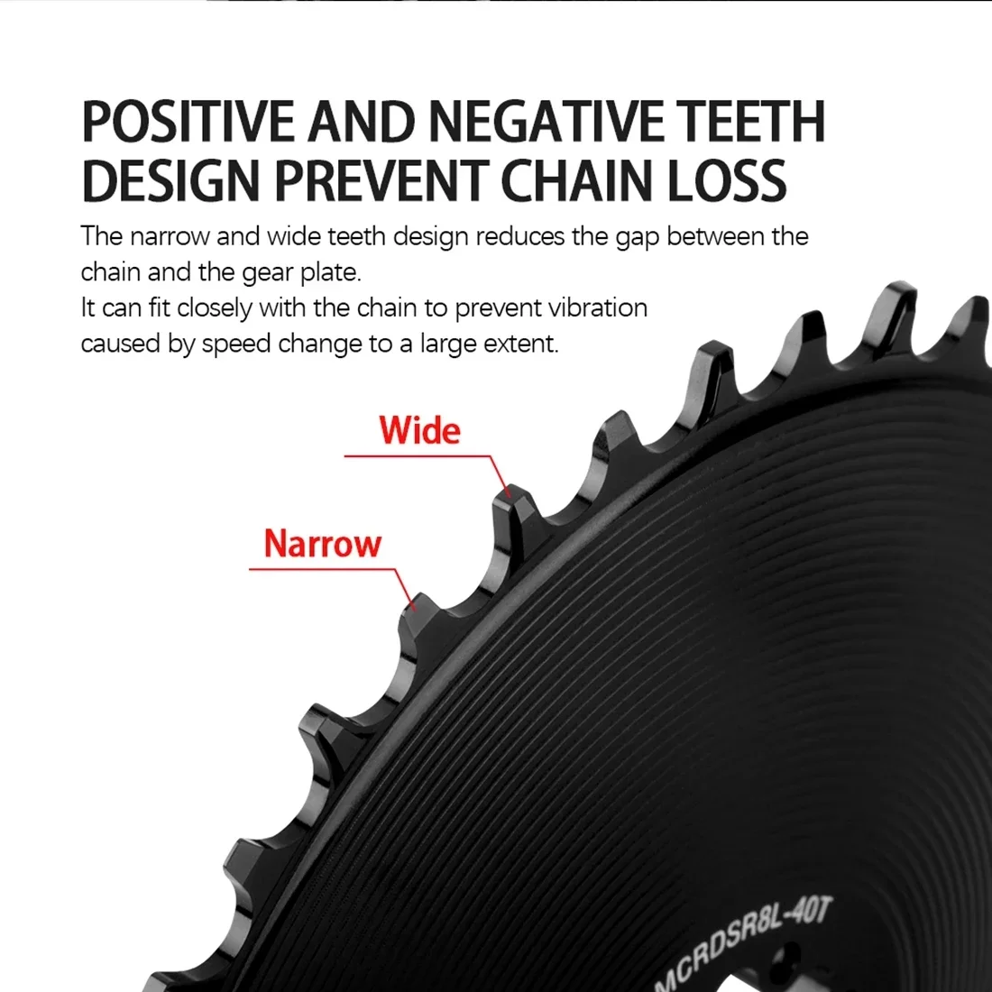 8-Loch-Kettenblatt, kompatibel mit SRAM AXS Force Red Direct Mount Rennrad 40T/42T/44T/46T/48T/50T/52T/54T/56T/58T Narrow Wide – Detail 8