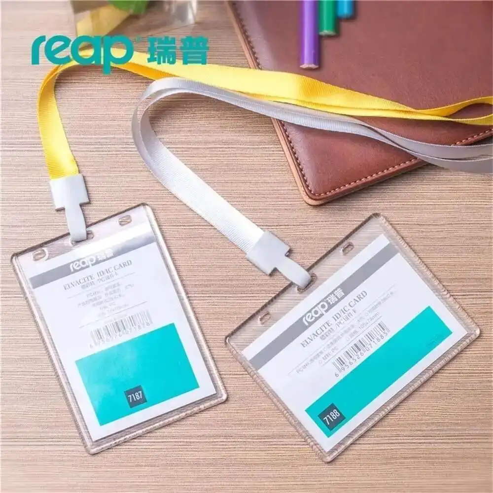7187 Big Reap Size(105mmx74mm) Acrylic Card Clear Vertical Horizontal Style For Office Id Name Tags And Badge Holder