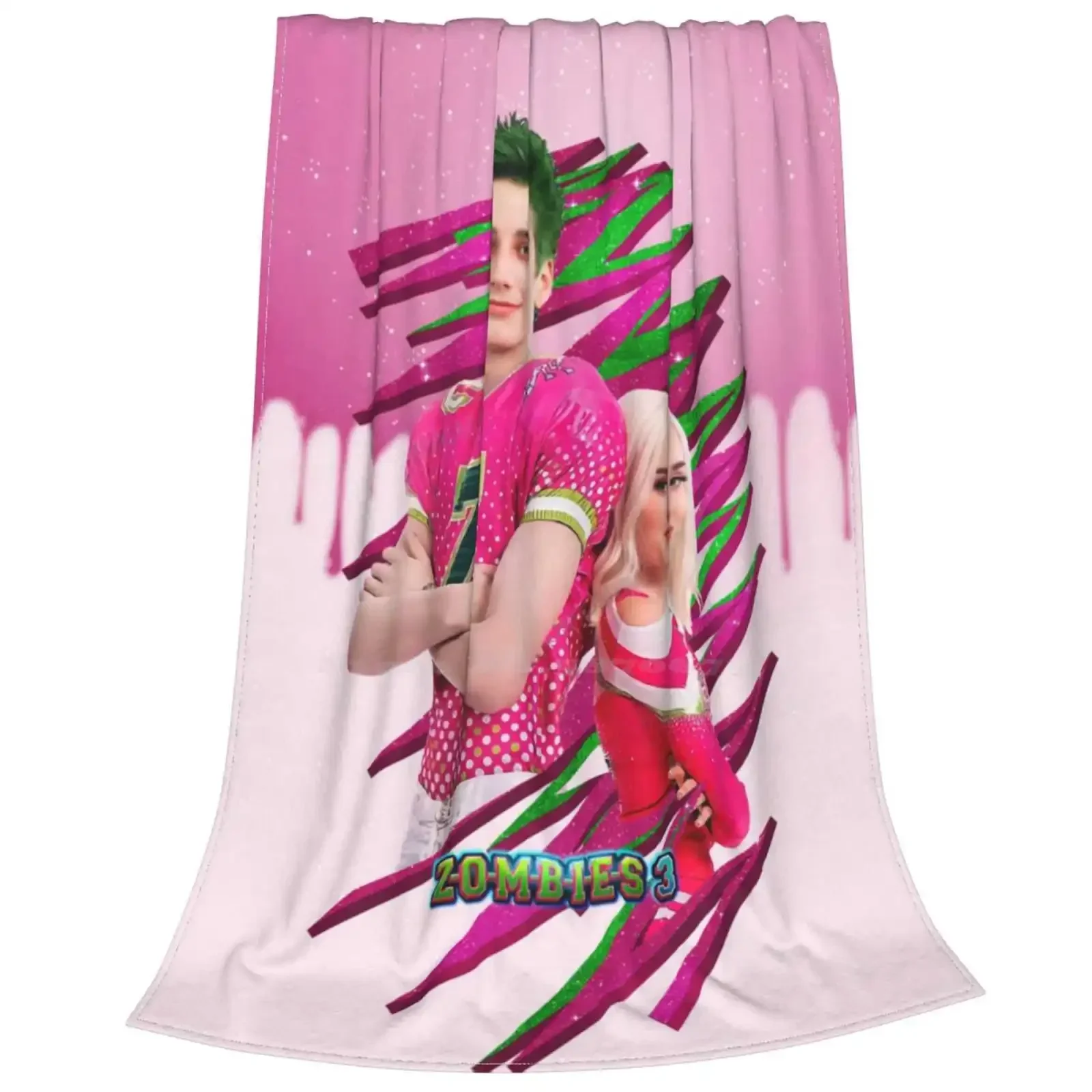 Zombies 3-Zed And Addison Magic Shaggy Throw Soft Warm Blanket Sofa/Bed/Travel Love Gifts Zombies 3 Addison Girls Kids Love 3
