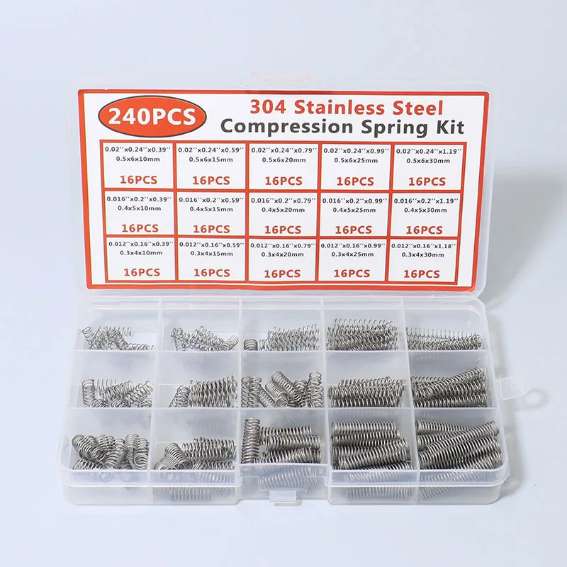 Kit De 300 Ressorts De Compression Inox 304 - 23 Tailles Différentes - Boîte De Rangement Pour Bricolage, Réparation, Atelier - 13