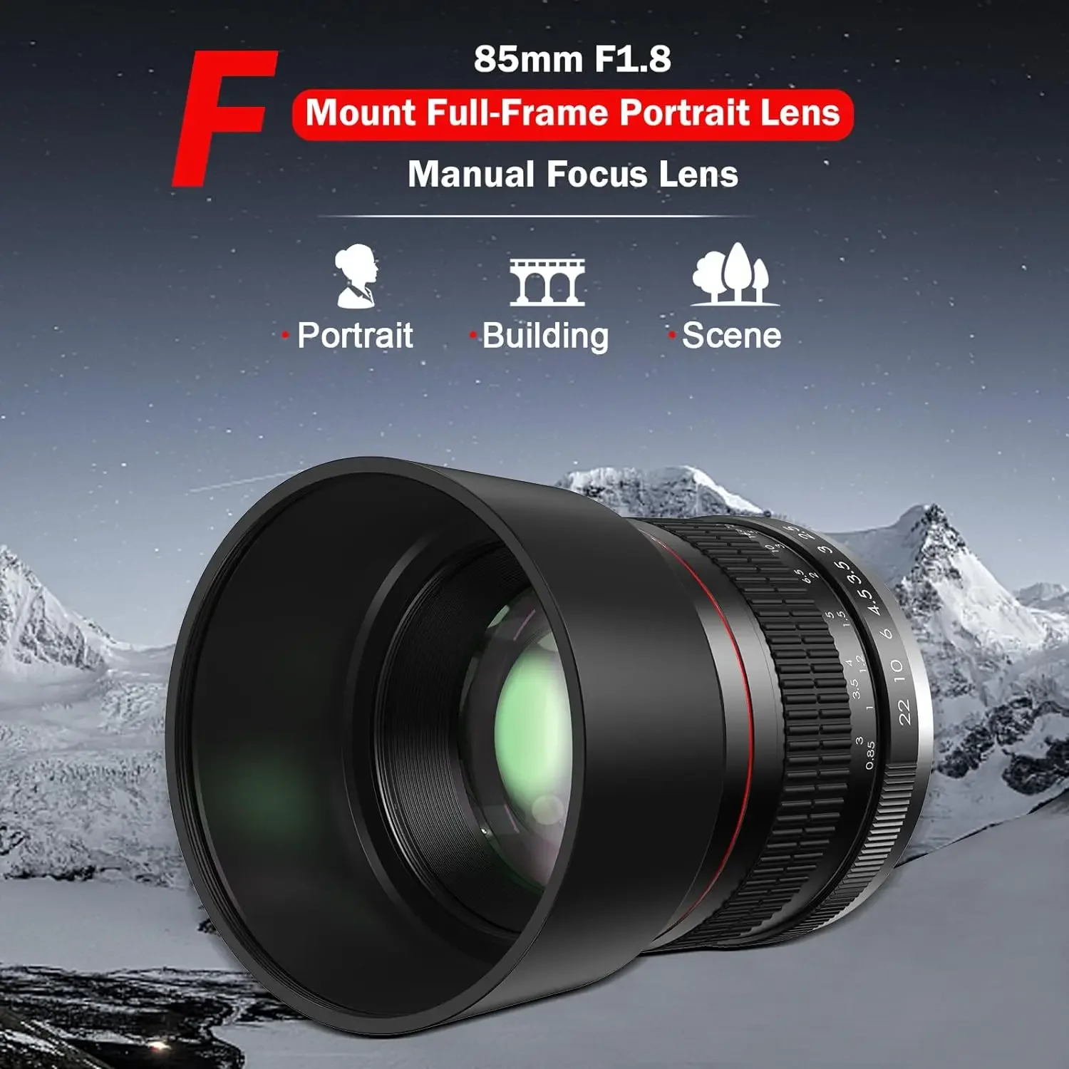 Obiettivo Lightdow 85mm F1.8 Manuale Per Canon EF/EF-S - Leggero E Full Frame - Foto 11