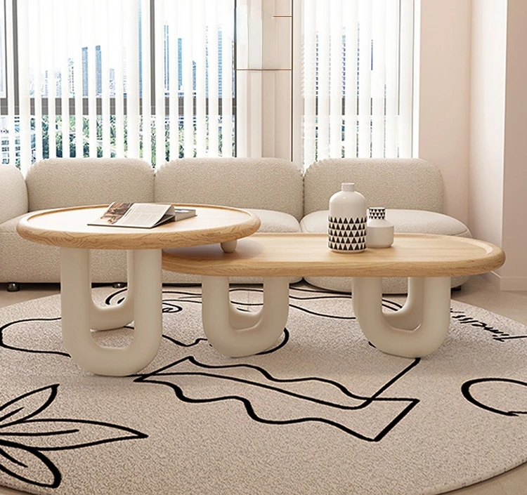 

Log Tea Table Combination Living Room Home Quiet Style Solid Wood Small Coffee Table Minimalist Small Apartment