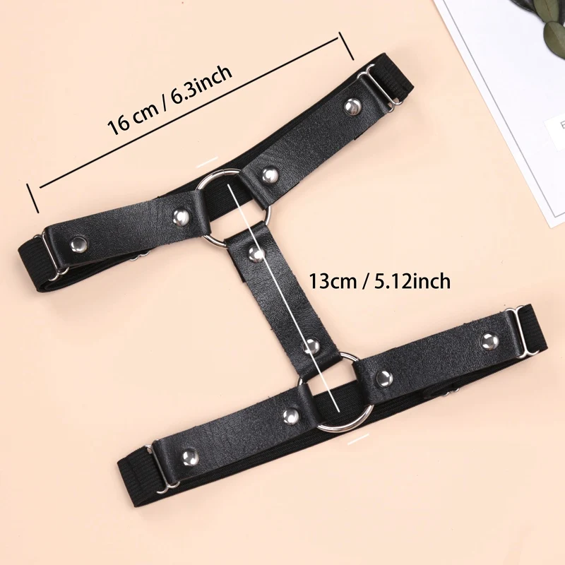 Women Girls Sexy Garter Goth Belt Harajuku Punk Gothic PU Leather Leg Rock Sexy Elastic Stockings Lingerie Clothing Accessories