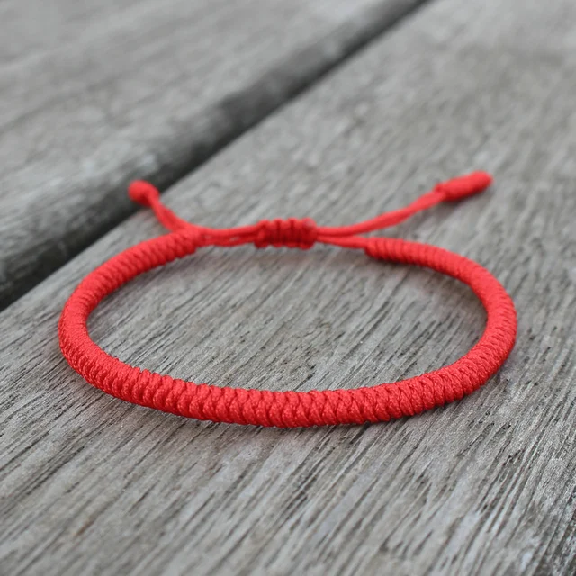 Bracelet bouddhiste tibétain porte-bonheur tressé à la main réglable noeud King Kong fil rouge bracelets porte-bonheur pour femmes hommes Couple amoureux