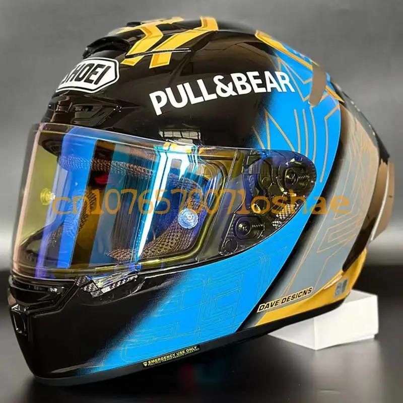 

Motorcycle Full-face Helmet SHOEI X-14 Helmet X-SPIRIT III X-Fourteen Sports bicycle racing helmet Marquez Blue Gold Ant No.93