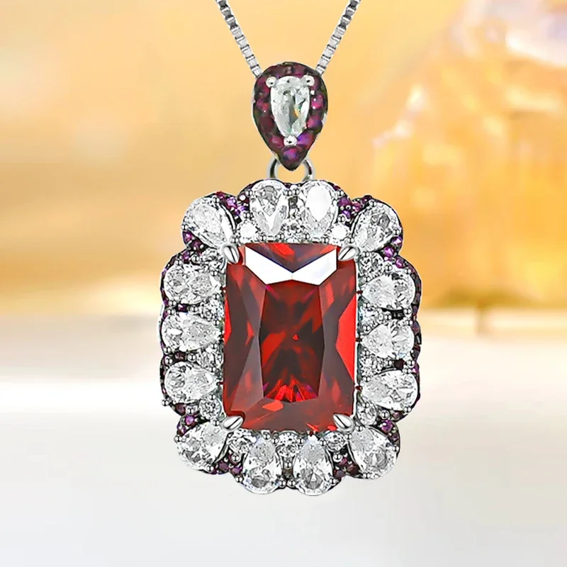 

Seiko Luxury Fashion Artificial Colorful Treasure 925 Sterling Silver Pendant Inlaid with High Carbon Diamonds for Wedding