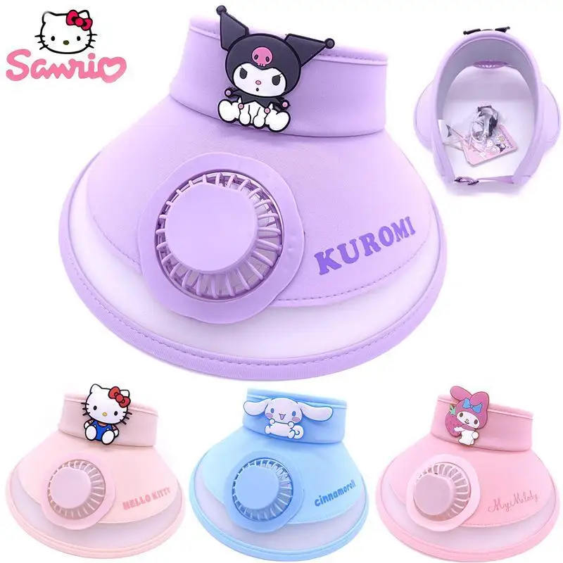 

Аниме Kawaii Sanrio Hellokittys My Melody Cinnamoroll Kuromi детская шапка с отверстиями летняя Милая мультяшная шляпа от солнца с большими полями для мальчиков и девочек подарок