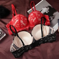 Soutiens-gorge sexy ultra-fins en dentelle pour femmes, push-up, respirants pour l'été, à découpes, effet push-up, avec nœud élégant à la française et armatures 5