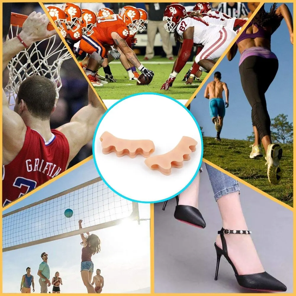 Toe Protector 4 Pcs Silicone Bunion Corrector Soft Gel Straightener Spacers Stretchers Care Tool Separator toe separators,toe corrector,toe spreader,finger toe separator,toe protectors