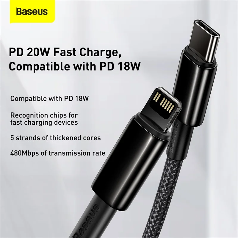 Baseus Magnetic USB for iPhone to USB C Cable 20W 18W PD Fast Charge Data  1m 2m