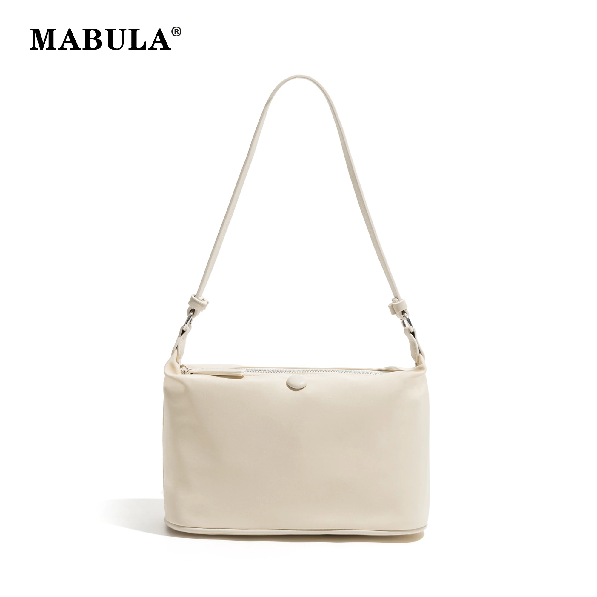 

MABULA Designer Simple Black Nylon Ladies Underarm Purse Stylish Elegant Daily Shoulder Bag Brand Small Clutch Handbag