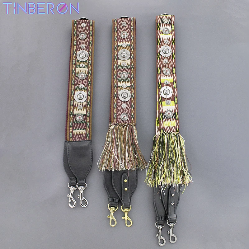 TINBERON Shoulder Strap For Saddle Bag Fashion Tassel Canvas Bag Strap Accessorie For Handbags Luxury Design Crossbody Bag Strap