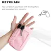 Women's Keychain Wallet The Iris Wallet Zip Waterproof Nylon Card Wallet Pouch Wristlet Zip Card Case with Clear ID Window 4