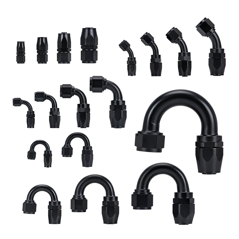 Universal AN4 AN6 AN8 AN10 AN12 AN16 Gerade 45 90 120 180 Grad Öl Kraftstoff Schwenk Schlauch Ende Fitting Öl Schlauch Ende Adapter Kit – Detail 8
