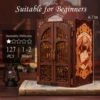 CUTEBEE DIY Book Nook Kit Miniature Wooden Dollhouse with Light Bookshelf Insert Decoration Bookshop Memories Model for Gifts 1