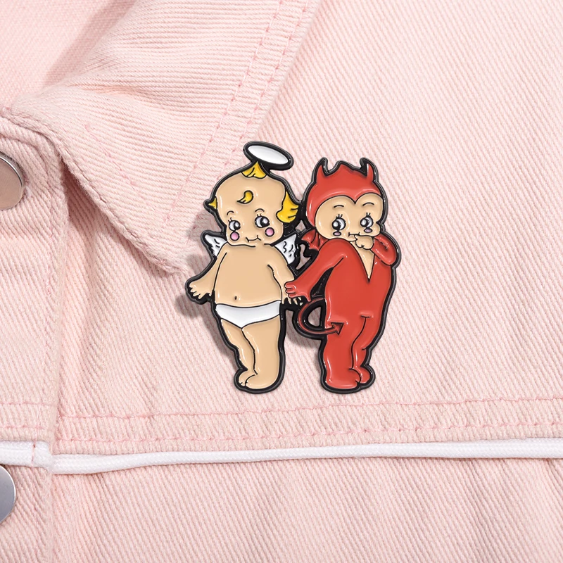 Cartoon Nette Engel Baby Emaille Pins Lustige Kreative Kleidung Kragen Revers Abzeichen Schmuck Mode Rucksack Broschen Zubehör Geschenk – Detail 6