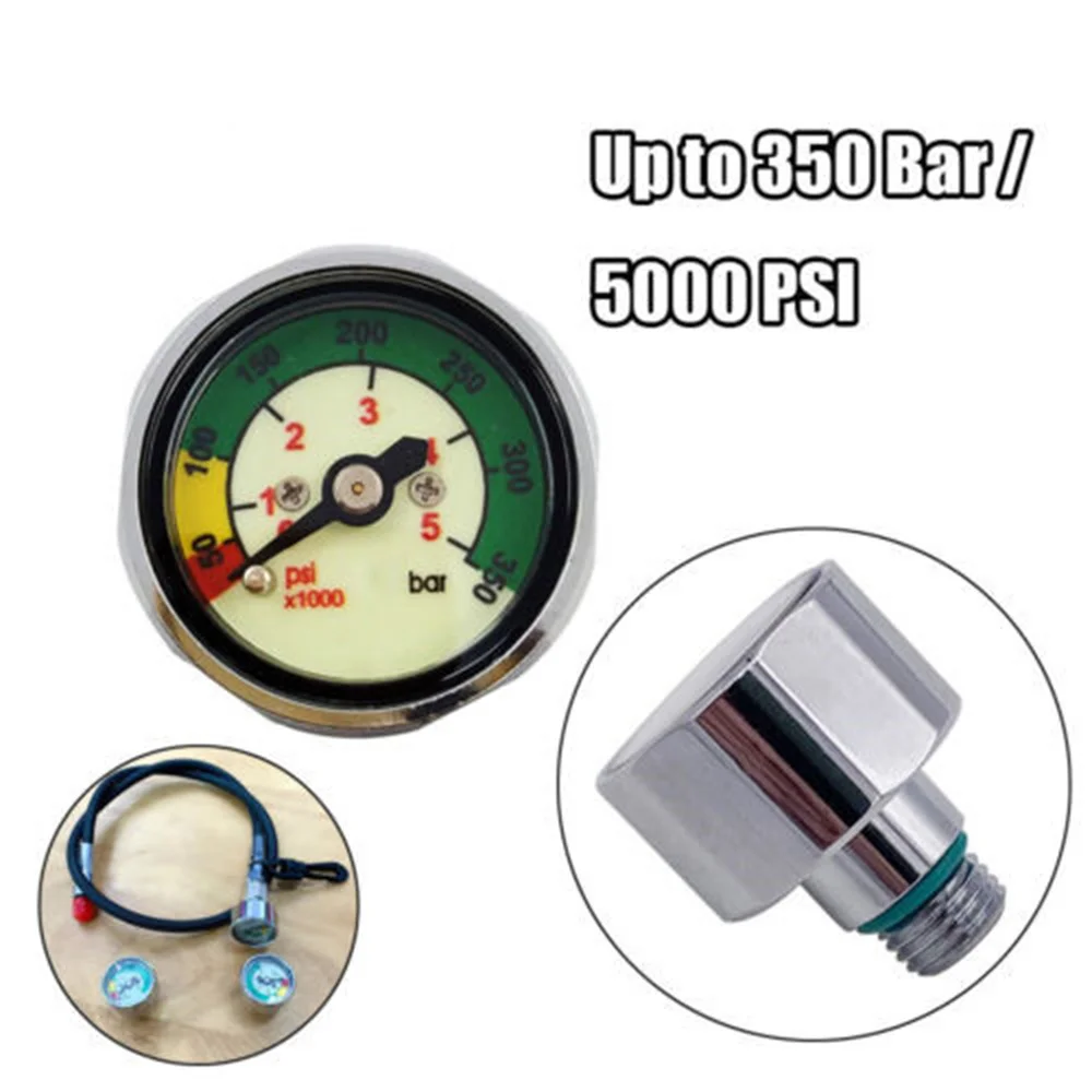 

Scuba Pony Bottle Pressure Gauge 1 Inch Face 350 BAR/5000 PSI 7/16Inch-20UNF Threads Diving