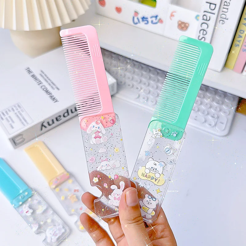 Hot 3D Radish Butterfly Comb Children's Hair Comb Portable Folding Creative Decompression Gravity Children's Hair Care