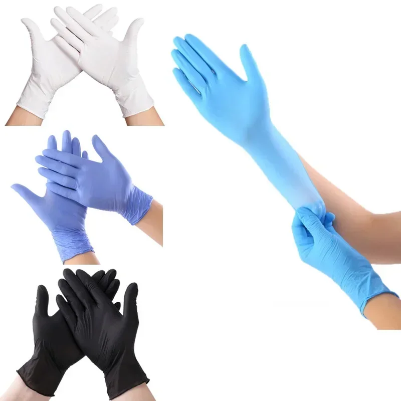 20 Pcs Nitrile Black Disposable Gloves For Kitchen Tatto Household Cleaning Washing Dish Gloves PVC Latex-free Oil-proof