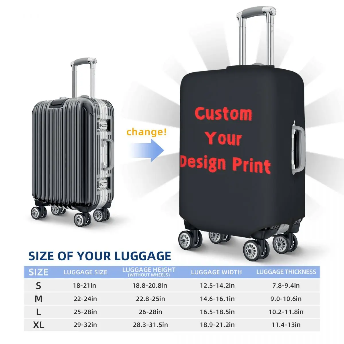 Print Suitcase Cover Flight Your Photo Anime Fun Luggage Case Business Protection