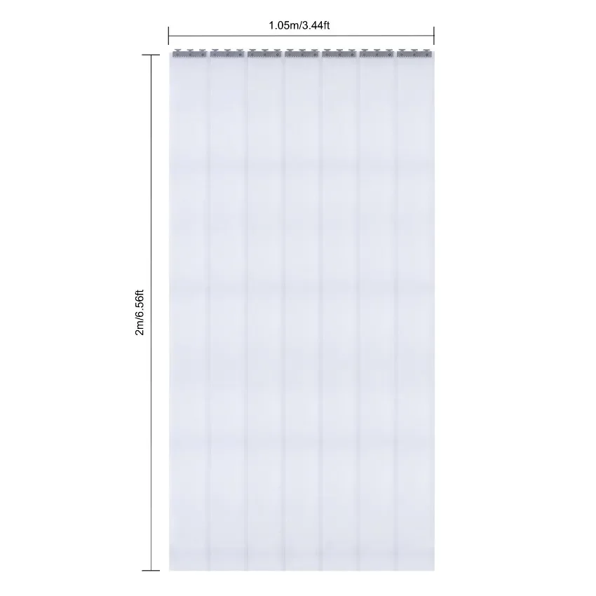 7x PVC-Streifenvorhänge, 200x105cm Transparente Weiche Türstreifen, 2mm Dick, Winddicht, Wasserdicht, Antistatisch, Türvorhang-Set – Detail 3