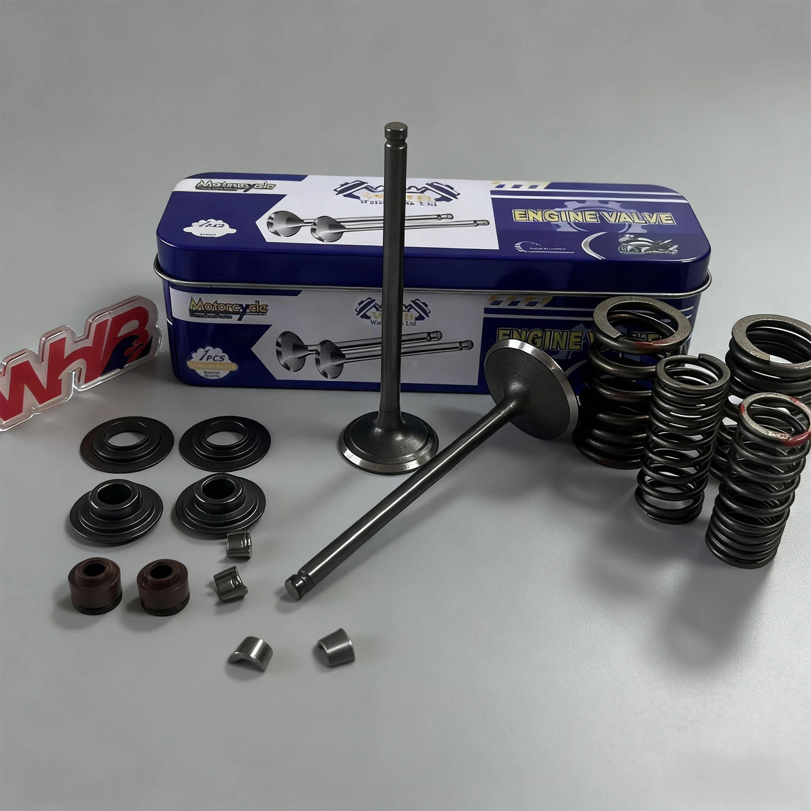 ชุดซ่อมวาล์วเครื่องยนต์คุณภาพมาตรฐานยุโรป WHB พร้อมซีลน้ำมันและแผ่นล็อค สำหรับรถมอเตอร์ไซค์ HONDA CBF150 XR150L KTT150 XR 150 CBF KTT 150L 1