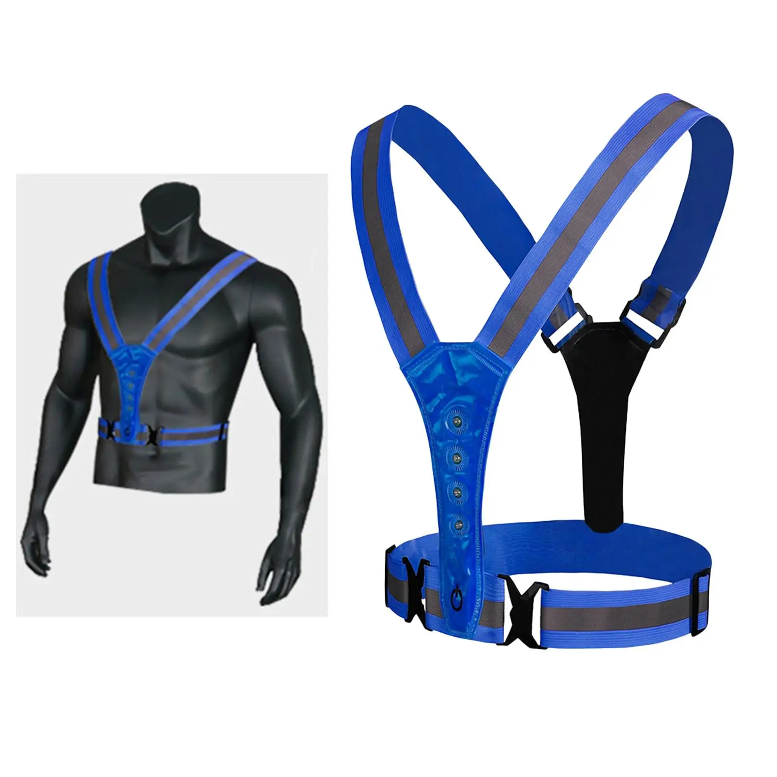 LED Reflective Vest Glowing Reflector Straps Warning Lights for Kids Children Night Running Cycling Hiking