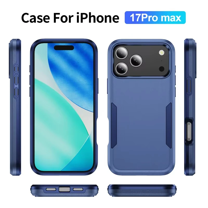 Ultimate Shockproof Armor Matte Phone Case with Silicone Bumper Cover