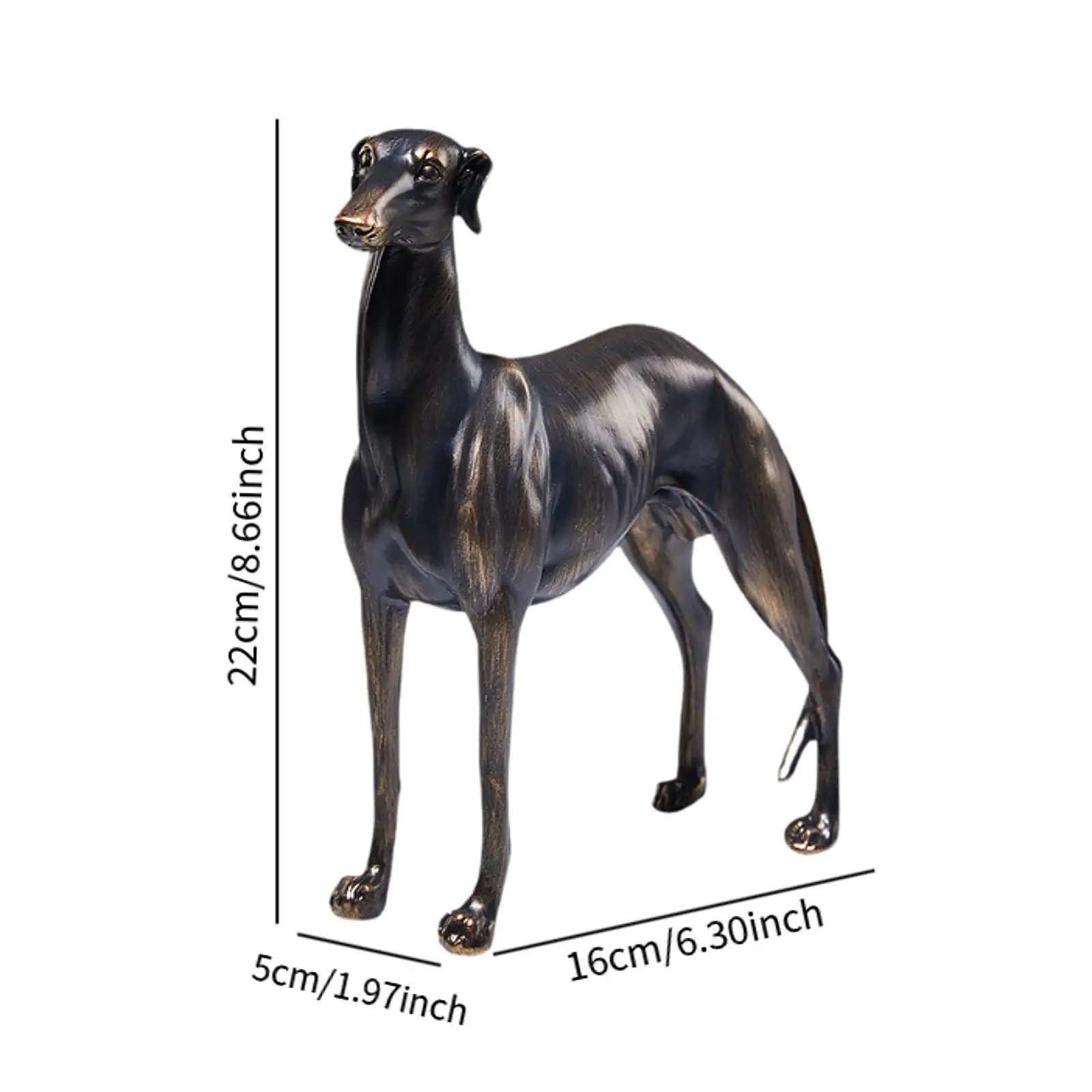 Greyhound Dog Statue,Desk Figure Puppy Statue Figurine Farmhouse Accent Resin Animal Figurine Sculpture for Party Bedroom