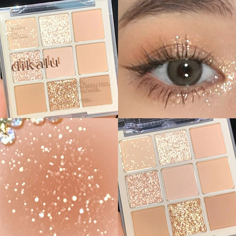 Pearlescent Matte Eyeshadow Pallete 9 Colors Waterproof Glitter Natural Nude Matte Eye Shadow Long Lasting Eyes Makeup Palette eye shadow,eye shadow plate