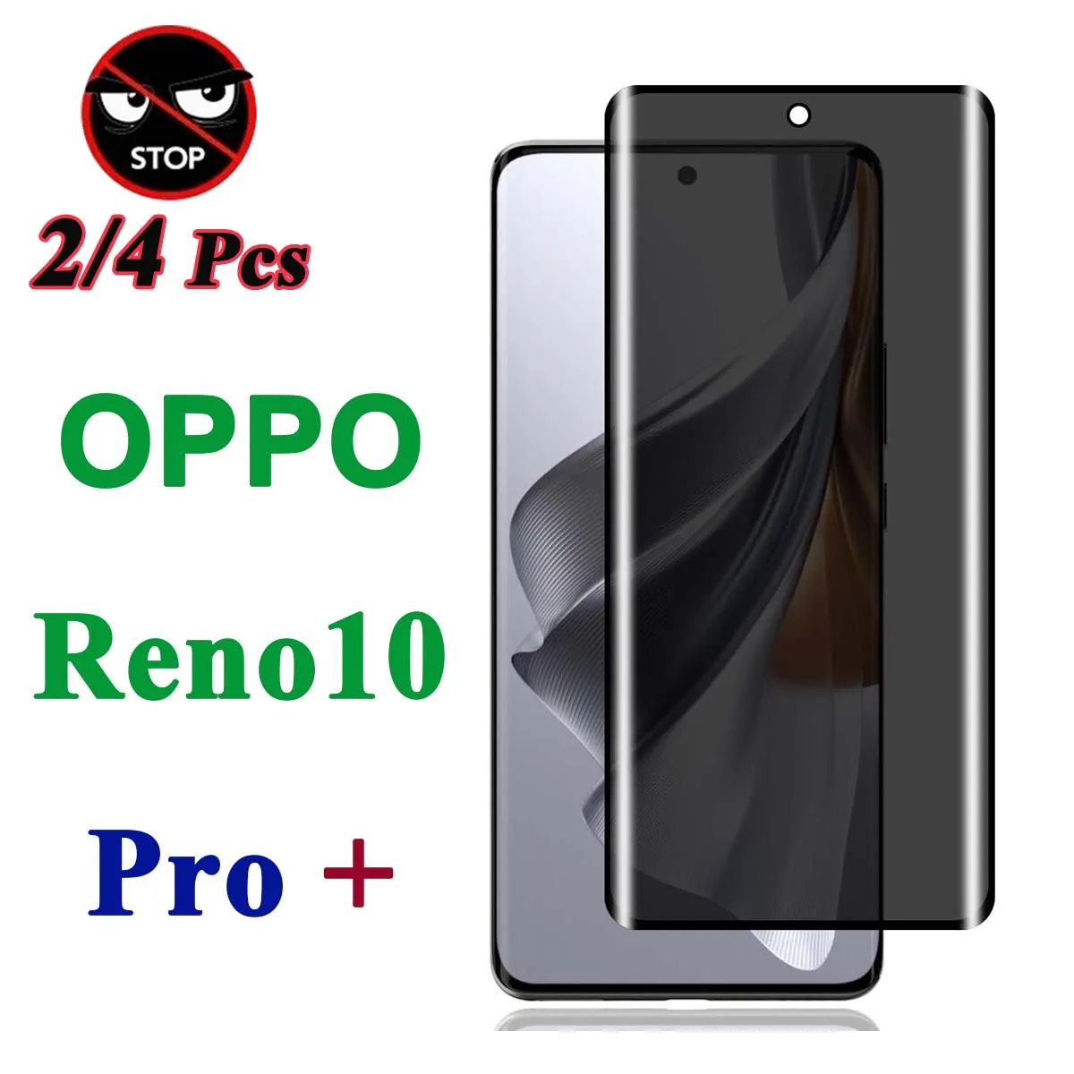 

Anti Spy Screen Protector For OPPO Reno10 Pro Plus, 3D Curve Privacy Tempered Glass Free Shipping Anti Glare Peep 9H Transparent