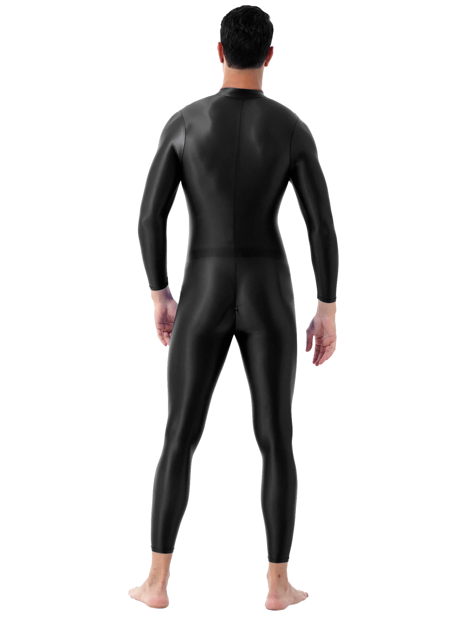 Mens Clubwear Jumpsuit Lingerie Nightwear Romper High Neck Long Sleeves Nightclub Party Dancewear Costumes Leotard Bodysuit