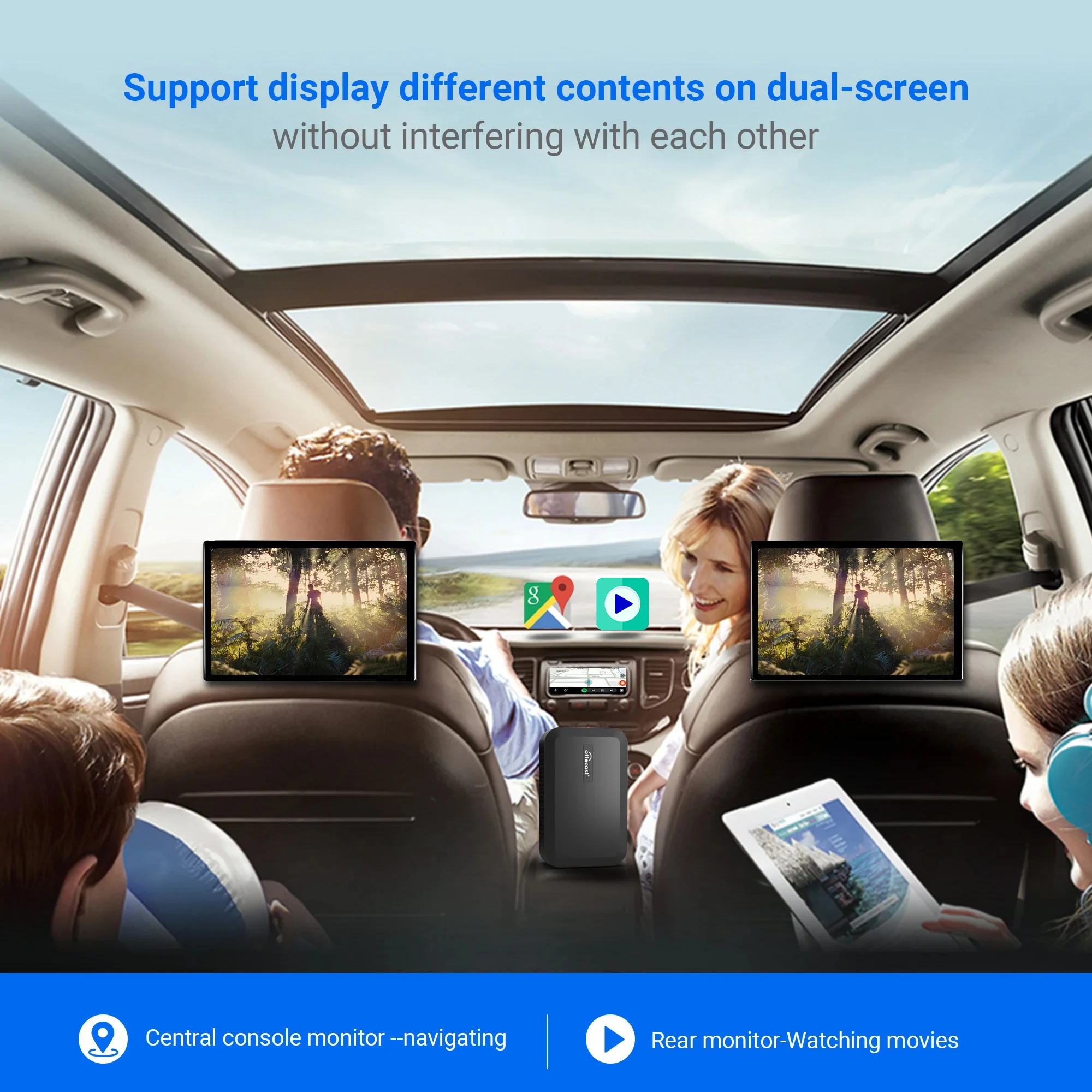 OTTOCAST PICASOU 2 PRO CarPlay AI Box Wireless Android Auto TV Box HDMI Input for Kia Hyundai VW Car Accessories