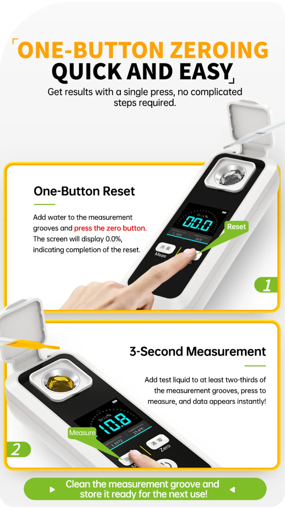 JBM-10 JBM-20 Digital Brix Refractometer Rechargeable Sugar Content Meter Measur
