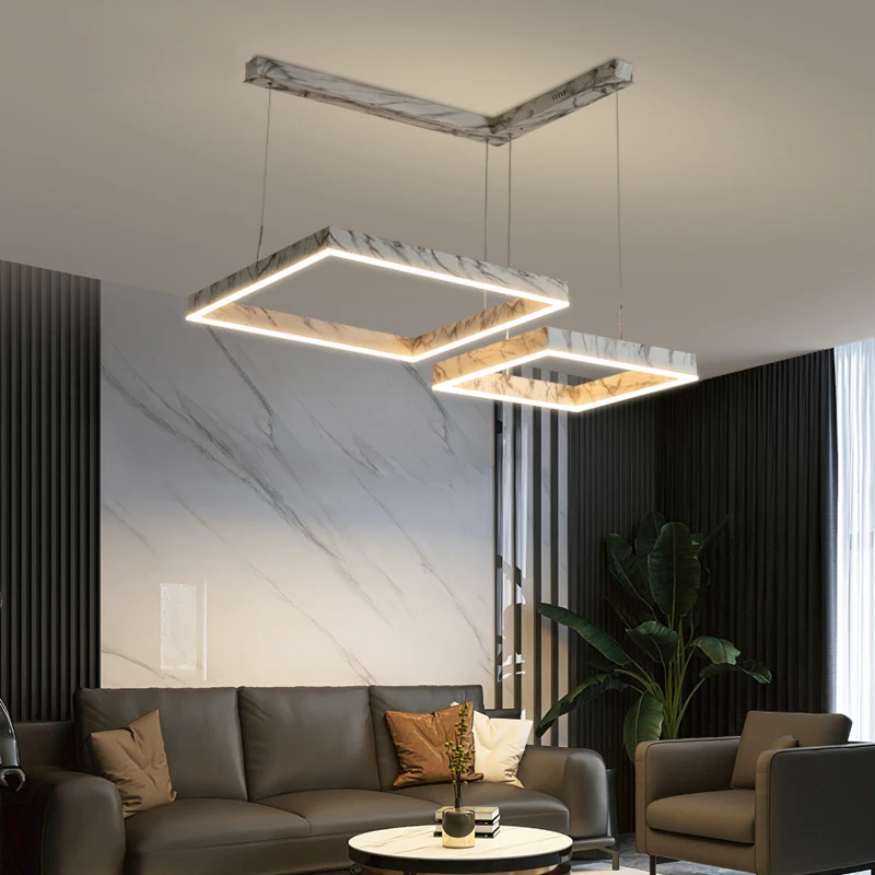 

2022 Nodric Chandilier Imitation Marble Pendant Lamp LED 3 Color Creative Kitchen Lighting For Dining Living Room Home Decor