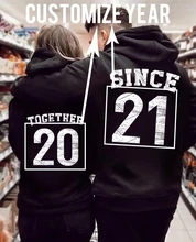 

Custom Made DIY YEARS Logo Text Print Women Men Lovers Sweatshirt Fleece Men Women Hoodies Couples Clothes Male Couples Hoodies