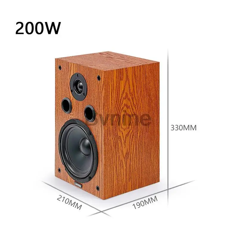 200W 6.5 Inch Desktop Two-Way Speaker High Power HiFi Audio Speaker Passive Bookshelf Surround Home Theater Sound Box
