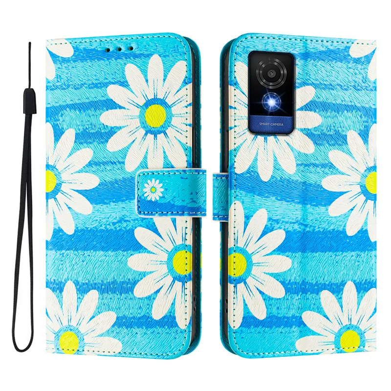 Elegant Leather Flip Cover Wallet with Magnetic Flower Bear Design Phone Case