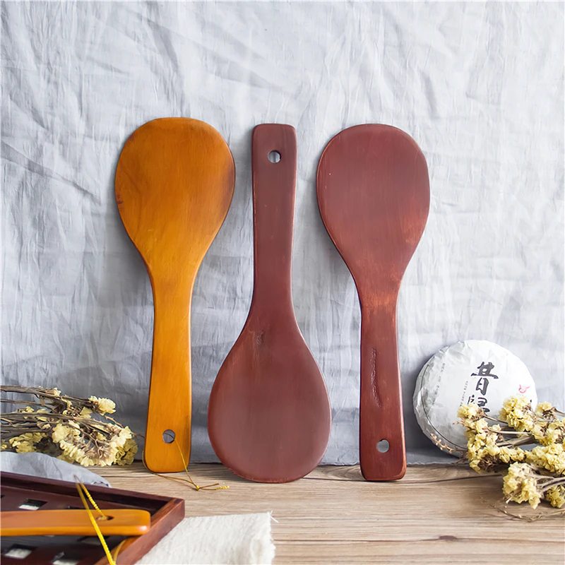 

Solid Wood Rice Spoon Japanese Wooden Tableware Rice Scoop Eco-friendly Tableware Home Kitchen Supplies Spoon Dropshipping
