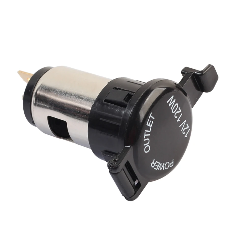 Cigarette Lighter Power Socket with Waterproof Cover Case Cigarette Lighter Power Supply Socket for Auto Tractor Boat Motorcycle
