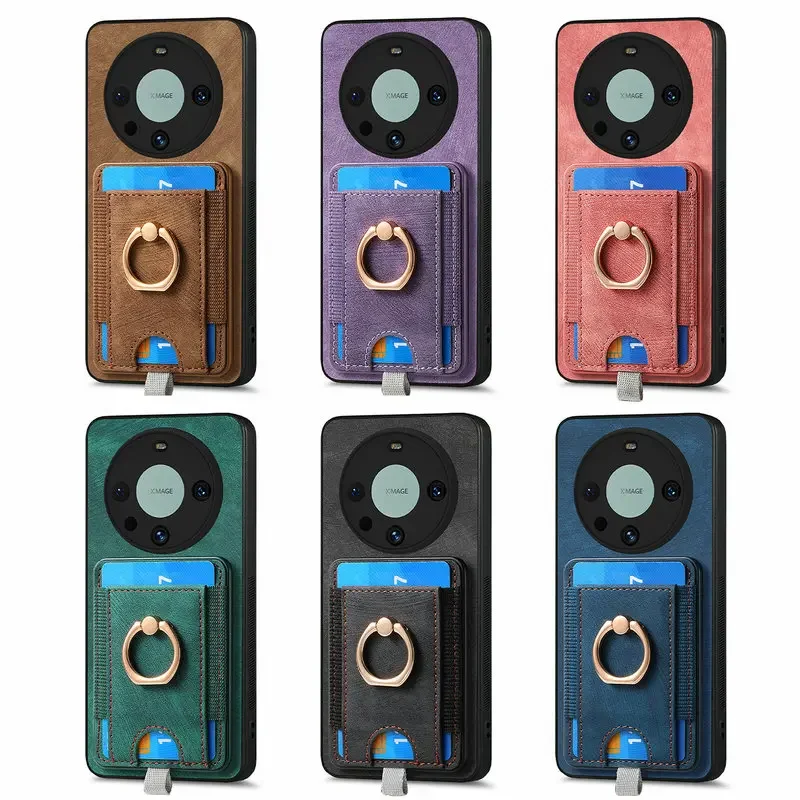 Premium Magnetic Leather Detachable Card Wallet Case - Elegant Protective Back Cover
