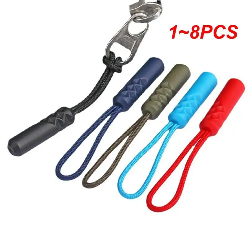 

1~8PCS set 10 Color Zippers Pull Puller End Fit Rope Tag Replacement Clip Broken Buckle Fixer Suitcase Tent Backpack Zipper Cord