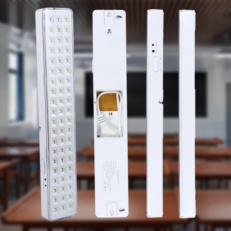 LED Emergency Light Rechargeable Fire Light 2 Modes Portable Wall Mounted Super Bright Evacuation for Power Outage Use