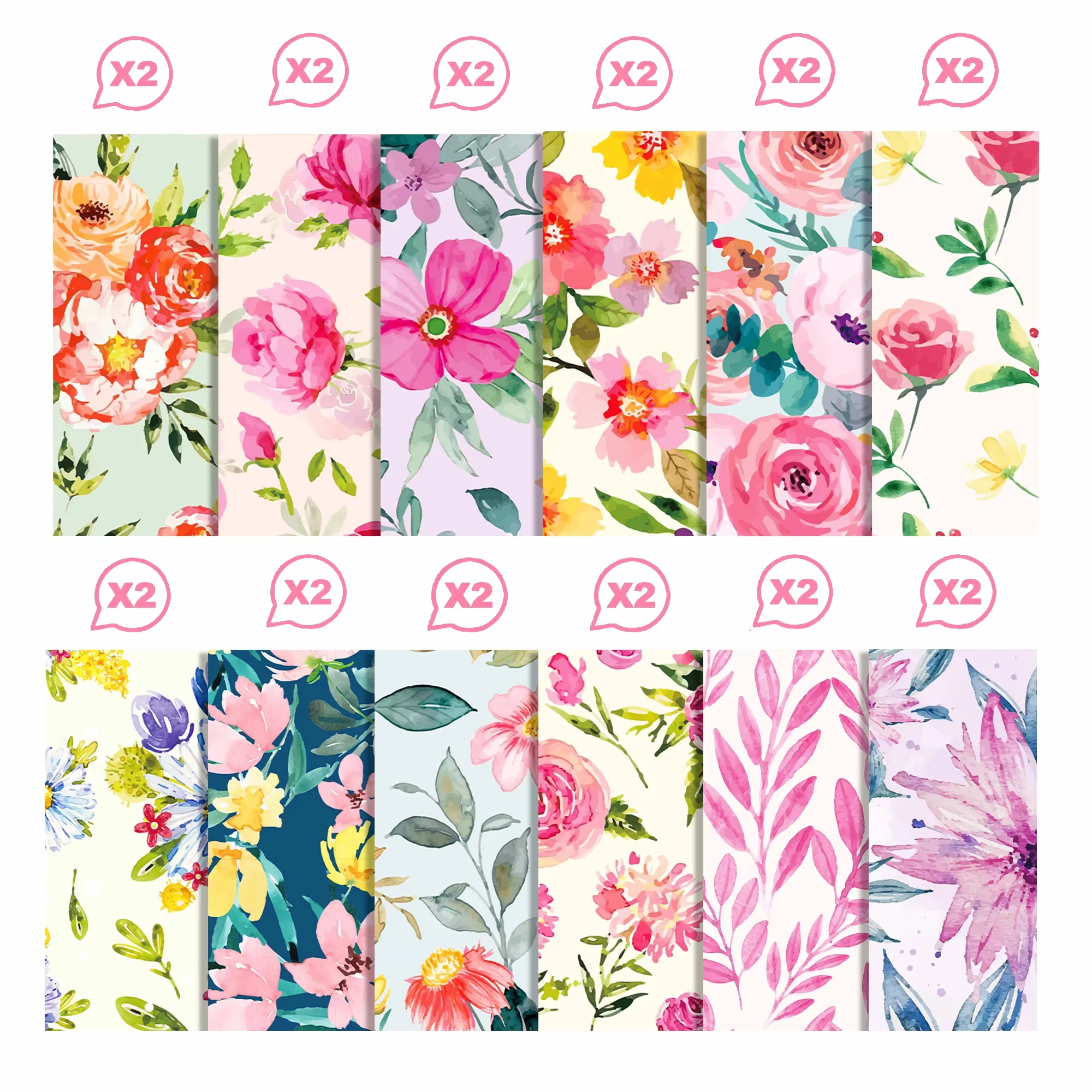 24 Stück Blumen-Blumen-Scrapbook-Papier, Party-Geschenke, dekorative Verpackung, Bastelpapier, 30 x 30 cm – Detail 2