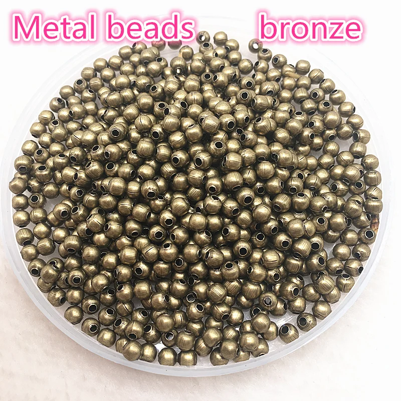 Elegant Tone Metal Smooth Ball Spacer Beads for Jewelry Crafting & DIY Accessories
