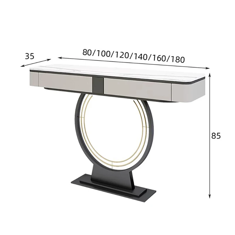 Tavoli Console dal Design Semplice, Tavolo Console Moderno di Lusso per Ingresso, Tavolo con Spazio di Archiviazione per Soggiorno - immagine 3